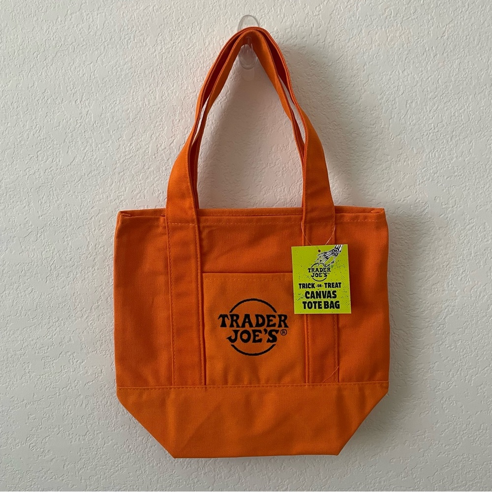 Trader Joe's | Orange Mini Canvas Tote Bag Halloween 2025